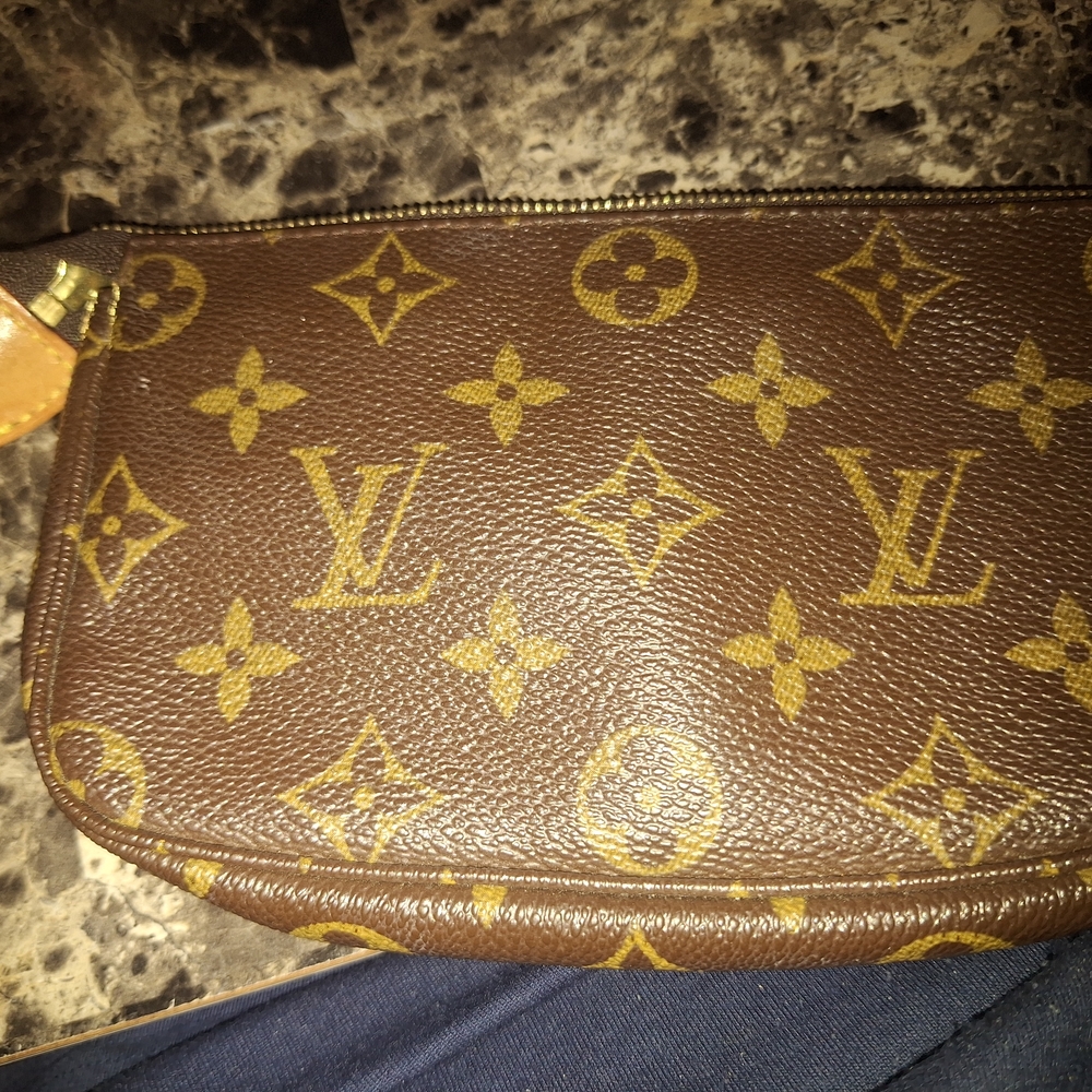 Louis Vuitton Brown and Gold Monogram Pouch